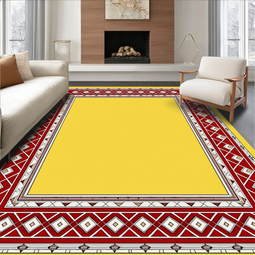 Bold Red Diamond Tribal Pattern Rug