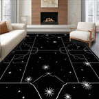 Celestial Line Art Star Pattern Rug