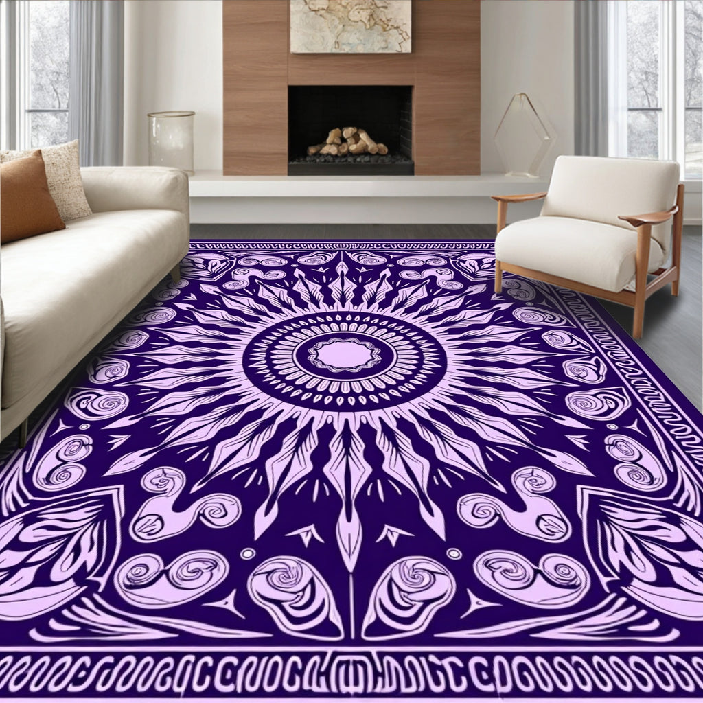 Radiant Sunburst Paisley Pattern Rug
