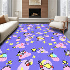 Cute Whimsical Character Star Pattern Rug
