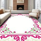 Ornate Floral Vine Border Design Rug