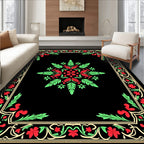 Ornate Floral Border and Centerpiece Rug