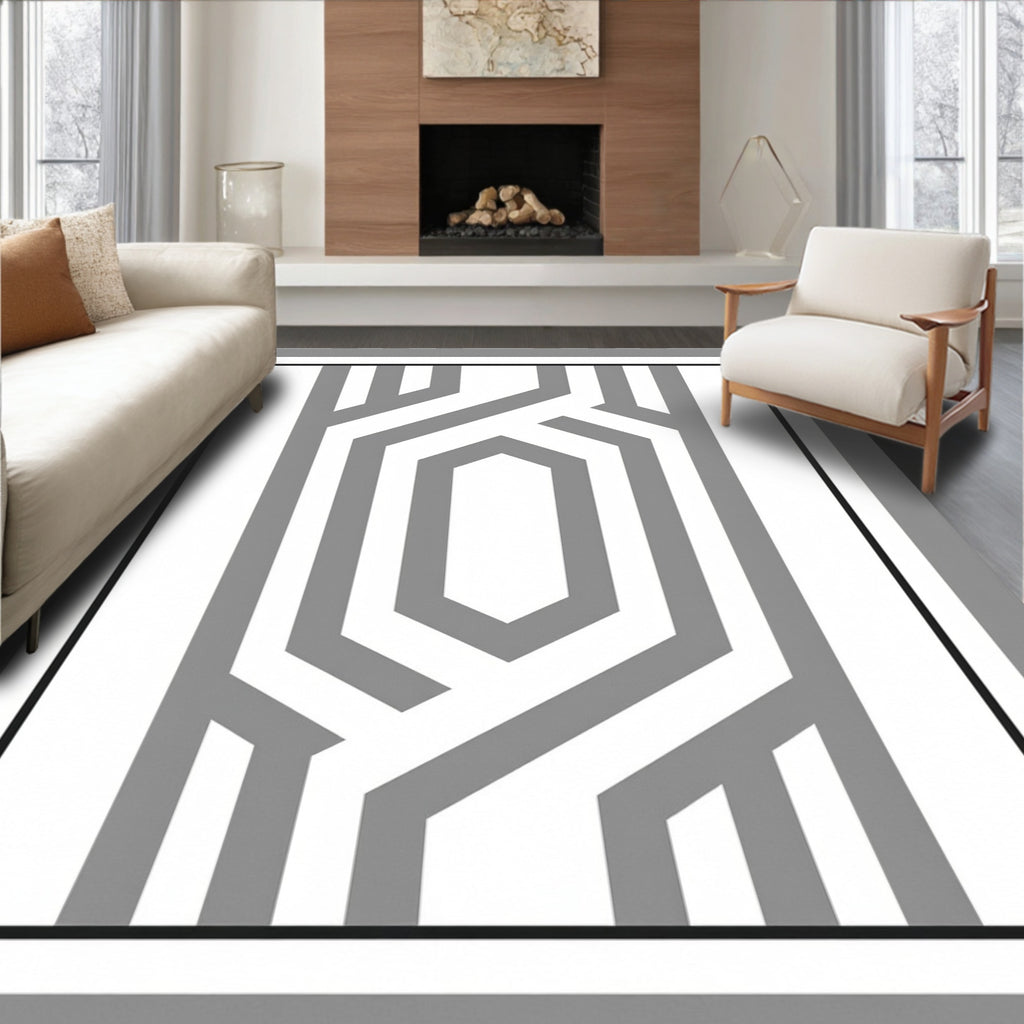 Striking Geometric Pattern Rug