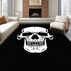 White Skull Pattern Statement Rug