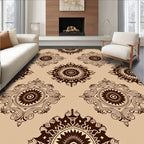 Elegant Brown Mandala Pattern Rug