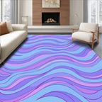 Serene Purple Blue Organic Waves Rug