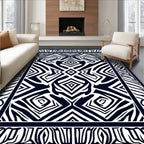 Bold Geometric Zebra Stripe Pattern Rug