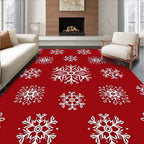 White Snowflake Pattern Design Rug