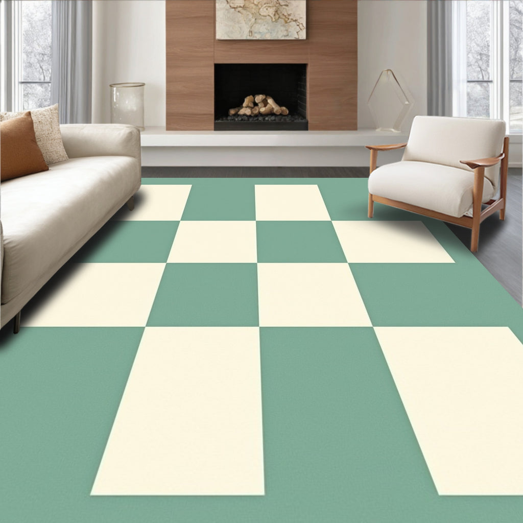 Retro Checkerboard Pattern Rug