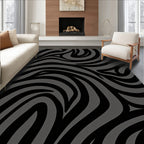 Bold Black Gray Animal Print Rug