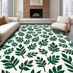 Green Leafy Botanical Pattern Rug