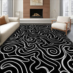 Minimalist Swirl Abstract Pattern Rug
