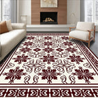 Classic Floral Motif Geometric Design Rug