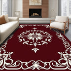 Ornate Floral Scroll Border Design Rug