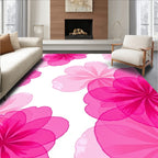 Vibrant Transparent Floral Pink Rug