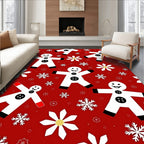 Gingerbread People Snowflakes Pattern Rug