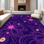 Vibrant Floral Swirls Pattern Design Rug