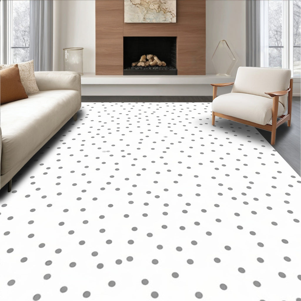 Subtle Gray Dot Texture Design Rug