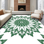 Intricate Radial Leaf Pattern Design Rug