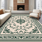 Ornate Floral Scrollwork Pattern Rug