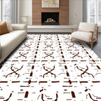Distinctive Abstract Dark White Pattern Rug
