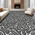 Curvy Ink Blot Pattern Rug
