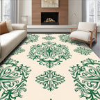 Emerald Floral Damask Pattern Rug
