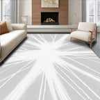 Abstract White Burst Pattern Rug