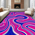 Bold Pink Blue Swirl Pattern Rug