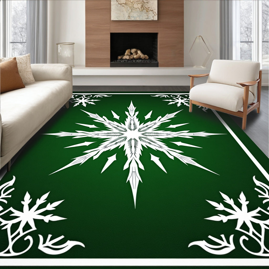 Sharp Starburst Snowflake Pattern Rug