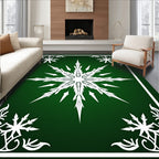 Sharp Starburst Snowflake Pattern Rug