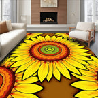 Vibrant Sunburst Mandala Pattern Rug