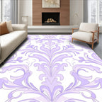 Ornate Lavender Swirl Pattern Rug
