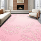 Delicate Feather Patterned Pink Rug