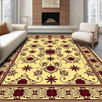 Rich Cream Floral Medallion Pattern Rug