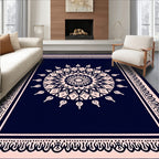 Circular Mandala With Intricate Border Design Rug