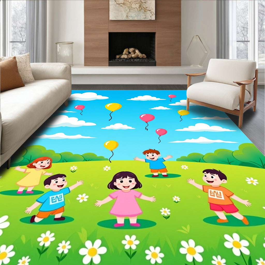 Joyful Kids Balloon Field Pattern Rug