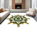 Radiant Eight-Pointed Floral Mandala Rug