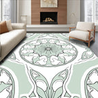 Mint Green Medallion Organic Pattern Rug
