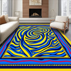 Vivid Abstract Swirl Pattern Design Rug
