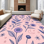 Whimsical Floral Starry Night Design Rug