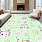 Cute Bunny Cloud Star Pattern Rug