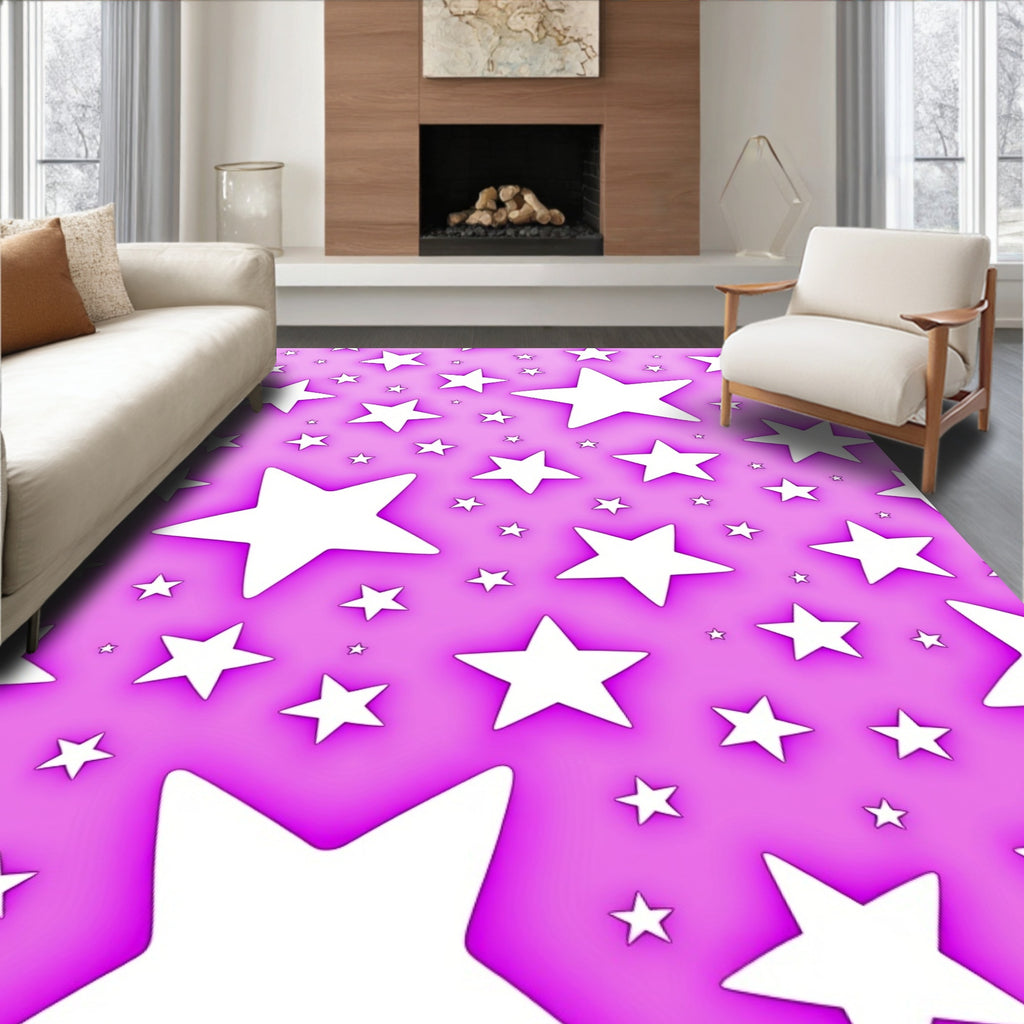 Pink Starburst Pattern Rug