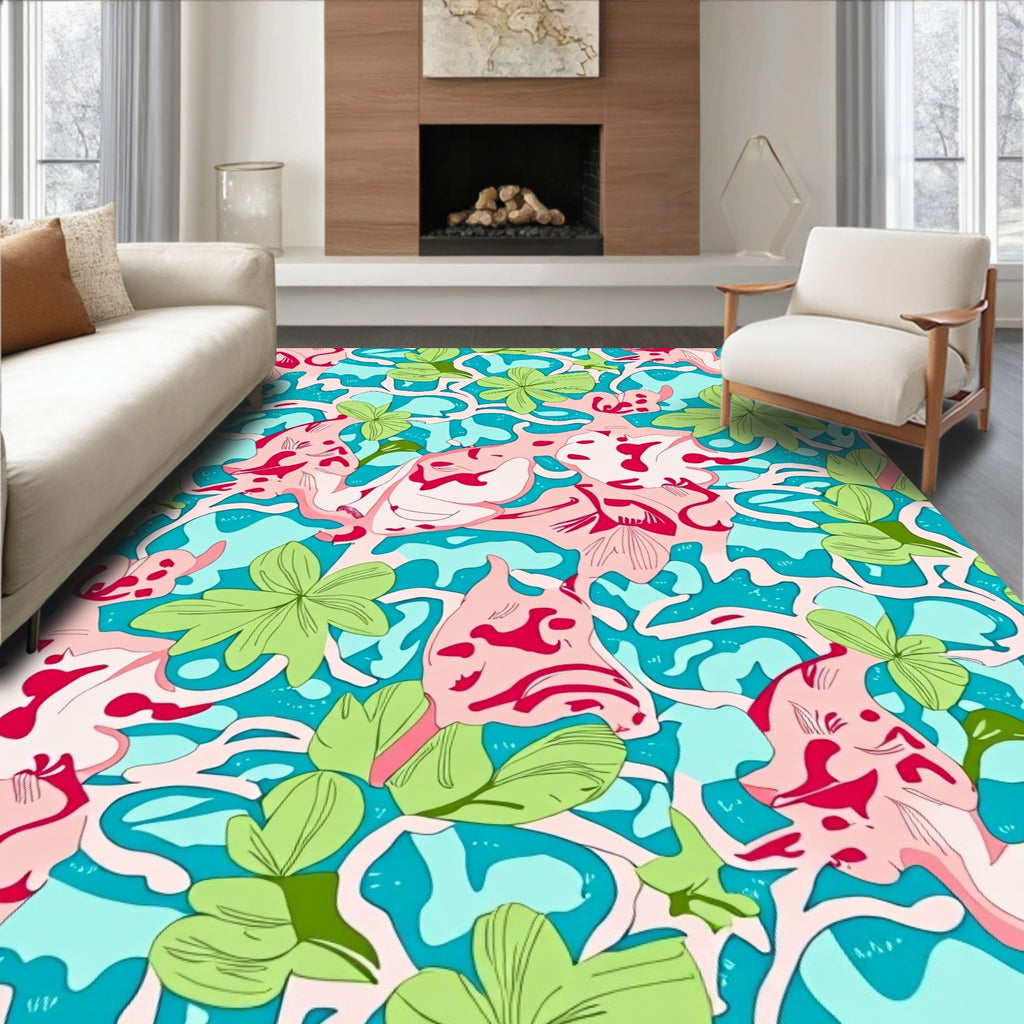 Whimsical Floral Abstract Pattern Rug