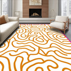 Orange Organic Swirl Pattern Rug