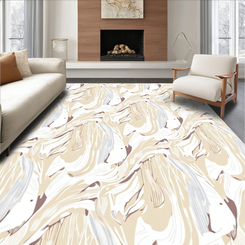 Abstract Swirls Lines Pattern Rug