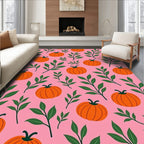 Autumn Pumpkin and Leaf Pattern Rug