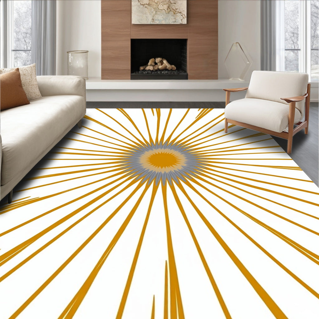 Vibrant Sunburst Abstract Pattern Rug