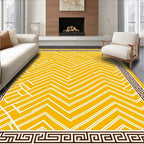 Sunny Yellow Geometric Maze Rug