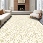 Swirl Lines Beige Abstract Pattern Rug